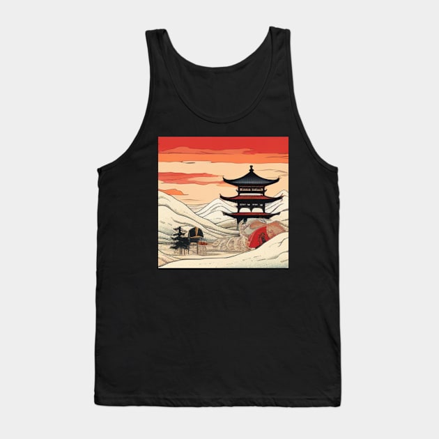 JAPANESE WOODBLOCK PRINT Tank Top by SHAKIR GAUTAMA 